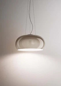 Lampadario a sospensione moderno in vetro soffiato tortora a 1 luce DP201 - Picture 1 of 2