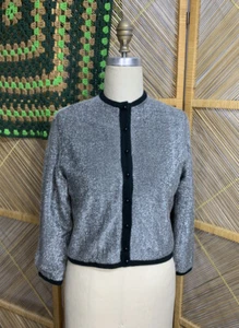 Vintage Cardigan Sweater 1950s Metallic Small - Picture 1 of 9