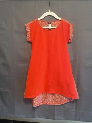 Tea Collection  Red Front, Patterned Back Shift Dress Size 5 - Image 1 of 4