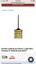 Kichler Lighting Art Glass 1 Light Mini Pendant in Oiled Bronze 65277