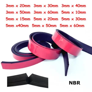 Tira de goma de nitrilo sólido de 1/2/5/10 m negra con respaldo autoadhesivo junta de sellos NBR - Imagen 1 de 7