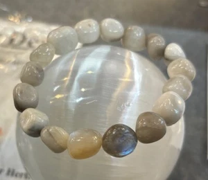 Wholesale Grade A++ Rainbow Moonstone Nugget Bracelet, - Picture 1 of 4