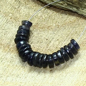 Cuentas de monedas redondas lisas de iolita briolette naturales sueltas para hacer joyas - Imagen 1 de 3