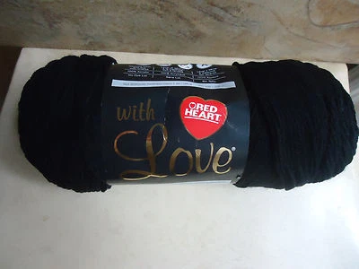 Crafts Red Heart with Love Yarn 370 yds Black #4 New - Image 1 of 3