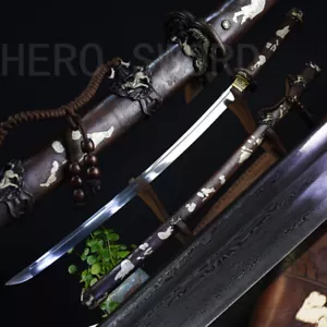 Espada Katana Samurai Japonesa de Combate Tachi de Acero Damasco Tradicional Hecha a Mano - Imagen 1 de 12