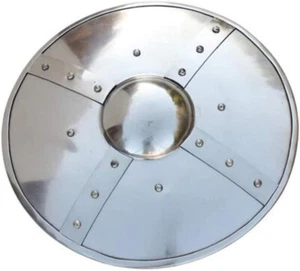 18G Steel Shield LARP Mount Riveting Medieval Buckler Shield Functional Armor - Picture 1 of 6