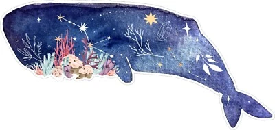 Pegatina de ballena con arrecife de coral diseño increíble y único pegatina suave para computadora portátil  Foto 1 de 4