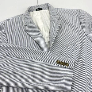 J Crew Blazer Men's size 46R Seersucker suit jacket sport coat stripe two button - Picture 1 of 16