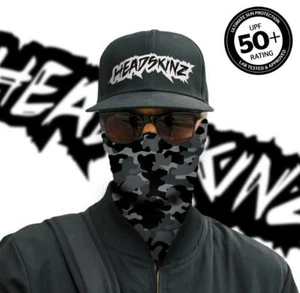 UPF50+ FACE MASK / BANDANA - MILITARY GREY CAMO - (Motorbike, Fishing, Camping) - Picture 1 of 4