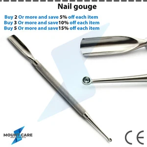 Beauty Cuticle Nail Pusher Spoon Gouge Nail Curette Cleaner Podiatry Tools New - Picture 1 of 7