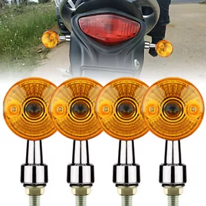 4X Intermitente Indicador Luz Giratoria Moto Ámbar Bala Cromo Universal - Imagen 1 de 10