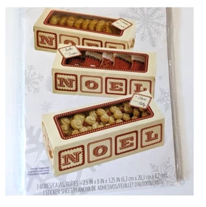 Wilton NOEL Christmas Box Kit, Holiday Treat Gift Cookie Candy Dessert, Pkg of 3 - Picture 1 of 8
