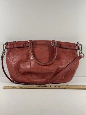 Coach Madison Sophia Cartera Bolso de Mano Hombro Exótico Cocodrilo Repujado Naranja Foto 1 de 4