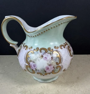Seltmann Weiden Bavaria German Vintage Hand Painted Porcelain Creamer Pink Roses - Bild 1 von 6