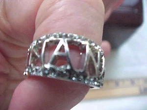 Gold Jewelry Nana Ring Zircon Grandma Rose T Silver Rings Filled Rhinestone sz 6 - Picture 1 of 4