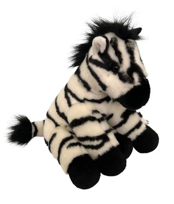 Aurora 10" Black and White Striped Zebra Stuffed Animal Plush Toy - Image 1 of 3