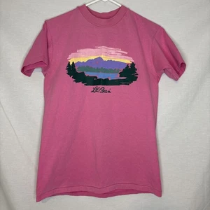 Vintage 80s LL Bean Sunrise Pink Hanes Tshirt Gr. M Made in USA - Bild 1 von 7