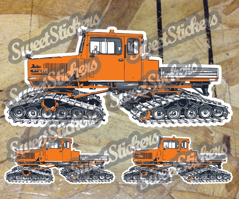 Calcomanía adhesiva vintage de transporte de gato de nieve gato de nieve Tucker de la vieja escuela de 5" de ancho Foto 1 de 1