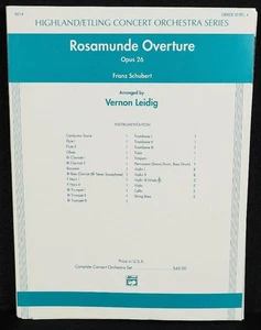 Rosamunde Overture Sheet Music Score Book Highland Etling Concert Orchestra - Picture 1 of 6
