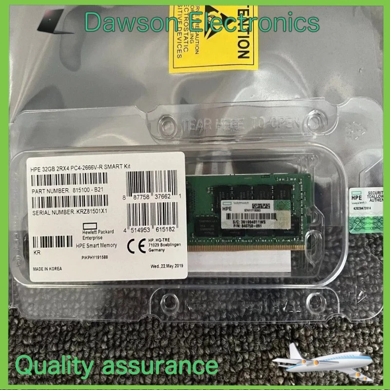 815100-B21 850881-001 840758-091 HPE 32GB DDR4 PC4-2666V GEN10 ECC Server Memory - Image 1 of 3