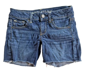 American Eagle Shorts Damen Gr. 2 dunkelblau Bermuda super Stretch, - Bild 1 von 4