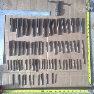 Lot of taps --metric and standard 79 total and tap handle mixed lot 3/16 - 7/8" - Picture 1 of 17