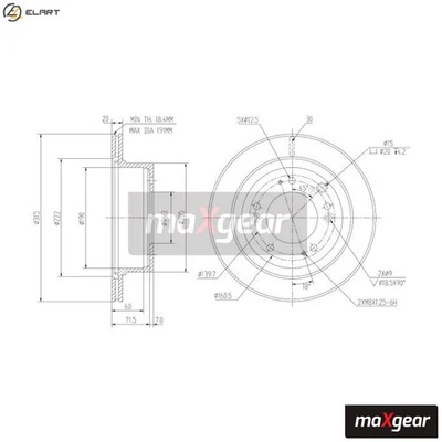 2x BRAKE DISC 19-2372 FOR KIA SORENTO/VAN D4CB 2.5L 4cyl SORENTO IG6DB 3.3L - Image 1 of 4