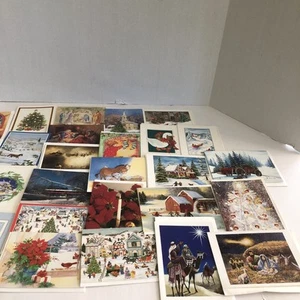 32 Vintage Weihnachtsgrußkarten verschiedene Stile Weihnachtsmann - Bild 1 von 4