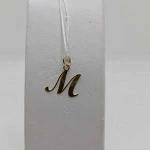 CIONDOLO MEDAGLIA IN ORO GIALLO 18KT 750 0,75 GRAMMI LETTERA M - Foto 1 di 6