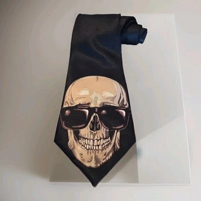 Calavera con gafas de sol - Corbata Honors - Corbata negra para hombre Foto 1 de 4