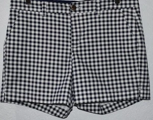 Old Navy Shorts Womens 10 Blue Gingham Check Cotton Stretch Everyday Short CUTE! - Picture 1 of 17