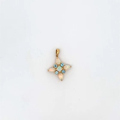 10k Yellow Gold Opal Blue Stone Pendant (C31017659) - Image 1 of 2