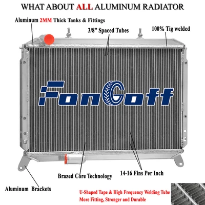 #CC762 All Aluminum 3 Row Radiator Fit 1984-1988 1985 1986 Nissan 300ZX Z31 VG30 - Image 1 of 4
