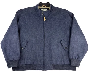 Orvis Mens 2XL Navy Blue Herringbone Wool Hunting Shooting Full Zip Lined Jacket - Picture 1 of 8