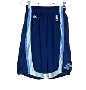 Adidas NBA Utah Jazz Basketball Shorts Size Small Navy Blue White Elastic Waist - Picture 1 of 8