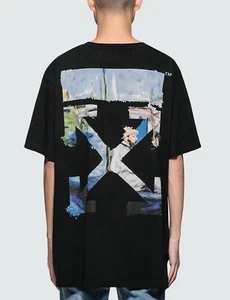 OFF-WHITE Black Tee Colored Arrows S/S Multicolor Size: M 100% AUTHENTIC - Picture 1 of 10