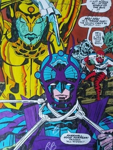 NEW GODS 9 PRODUCTION ART HAND COLORED SIGNED JACK KIRBY A TOLLIN COA PG 19 - Picture 1 of 7