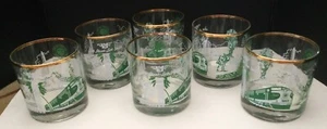 SOUTHERN RAILWAY drinking glasses high ball GORGEOUS - Set of 6 - old fashion - Picture 1 of 6