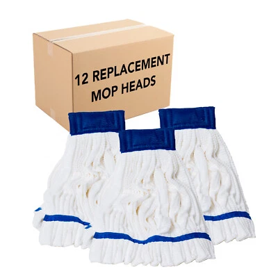 Tube Mop Heads, Wholesale Case of 12 Microfiber Commercial Mop Replacement Heads - Image 1 of 4