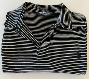 Ralph Lauren Polo Golf Taglia Large Camicia a Righe Bianca e Nera Pro Fit Preppy - Foto 1 di 12