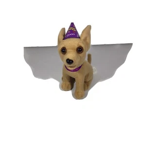 Taco Bell Talking Chihuahua Dog 6" Plush Stuffed 2000 Happy New Year Party Hat - Picture 1 of 3