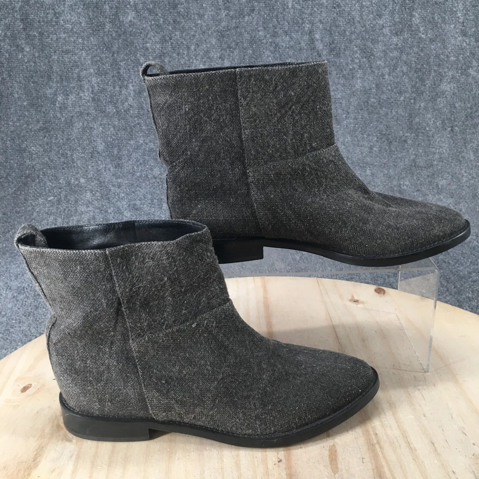 Theyskens Theory Botas Mujer 37.5 Tirar de Tirar Informal Botín Tela Gris Italia Foto 1 de 4