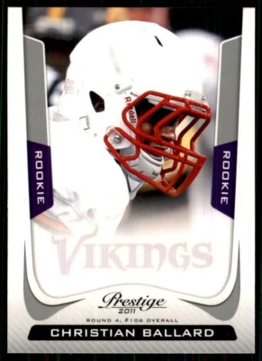 2011 Panini Prestige Christian Ballard Rookie Minnesota Vikings #218 - Image 1 of 2