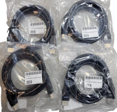 4Pack 6ft 8K@60Hz Displayport Male to Displayport Male Cables, 1.4V, 4K UHD, 3D - Image 1 of 2