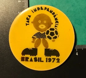 Original Vintage Pinback Button Brazil Independence Football Cup Tournament 1972 - Picture 1 of 3