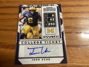 2020 Josh Uche RC auto Contenders Patriots Michigan - Picture 1 of 2