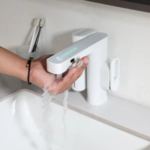 White 2-in-1 Sensor Faucet+Soap Dispenser Battery buil-in for Hotel and Family - Picture 1 of 15