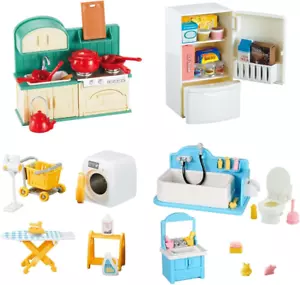 Dollhouse Furniture, Kitchen & Bathroom Toy Set,Fridge Washing Machine Set for K - Picture 1 of 12