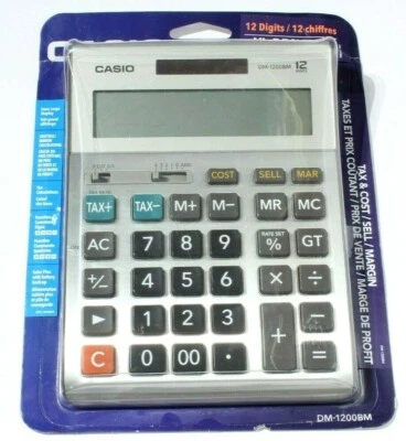 Casio DM-1200BM 12-Digit Solar Profit Tax Calculator - Brand New - Image 1 of 2