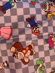 Mario Brothers Scrap 11"x 21”, Cotton Fabric, Fat Eighth, donkey, Mushroom